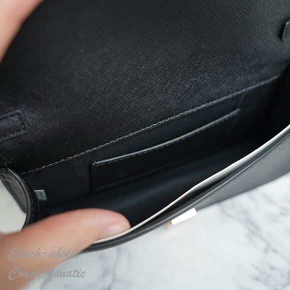 Tory Burch Emerson Black Saffiano Mini Crossbody Purse Bag Clutch NWT - Picture 9 of 9